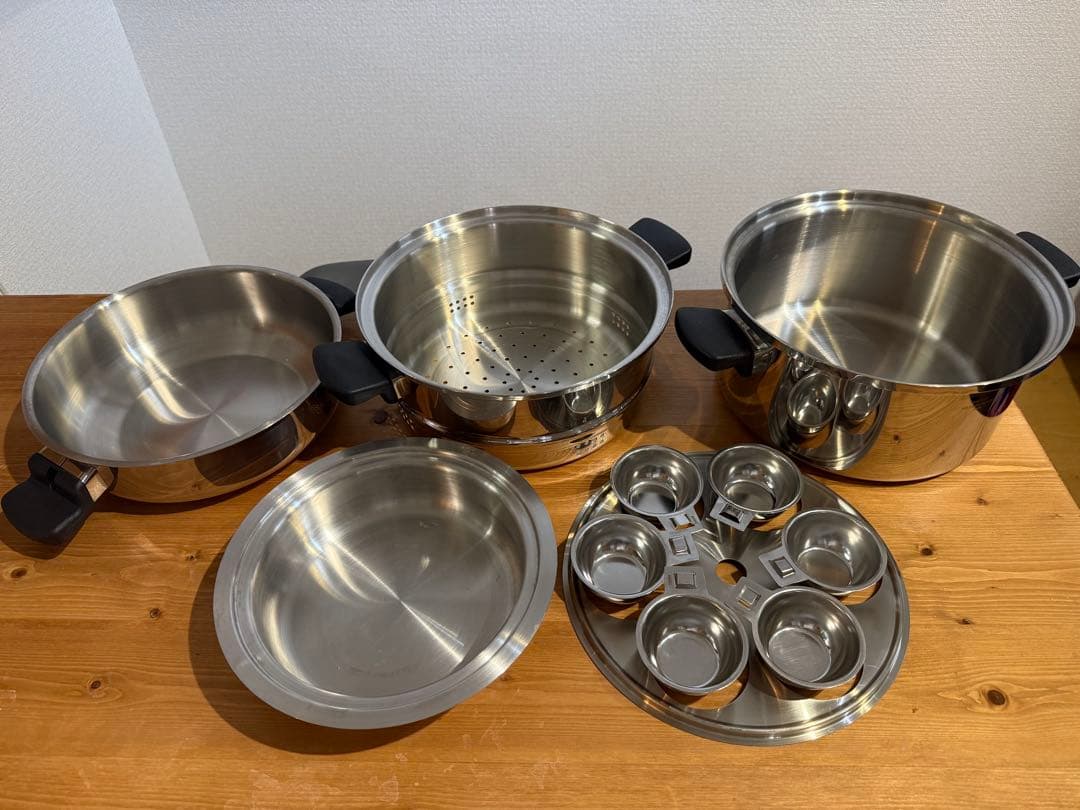 美品Amway アムウェイ鍋セット IHシチューパン、大フライパン 新品・元箱無し】アムウェイ クィーン 6Lシチューパンセット Amway 鍋