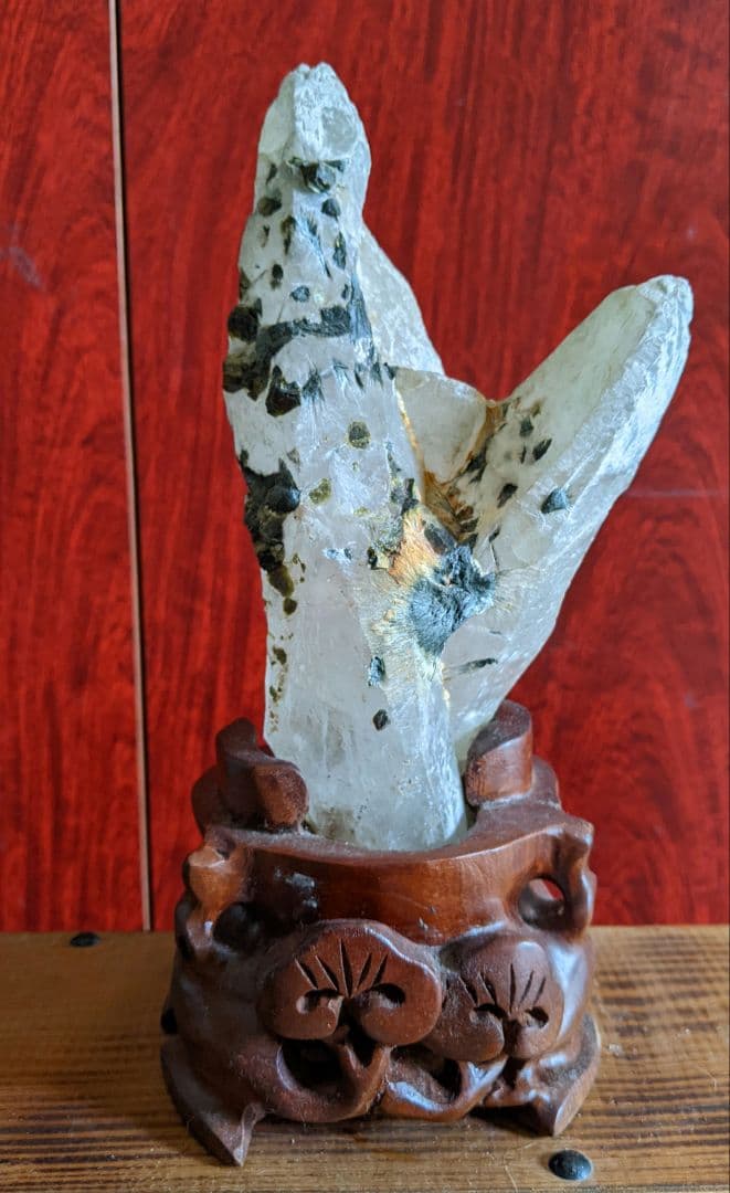 カルサイト トルマリン ? 付 タンザニア産カラーチェンジクロムトルマリン 13.194ctルース 中宝鑑