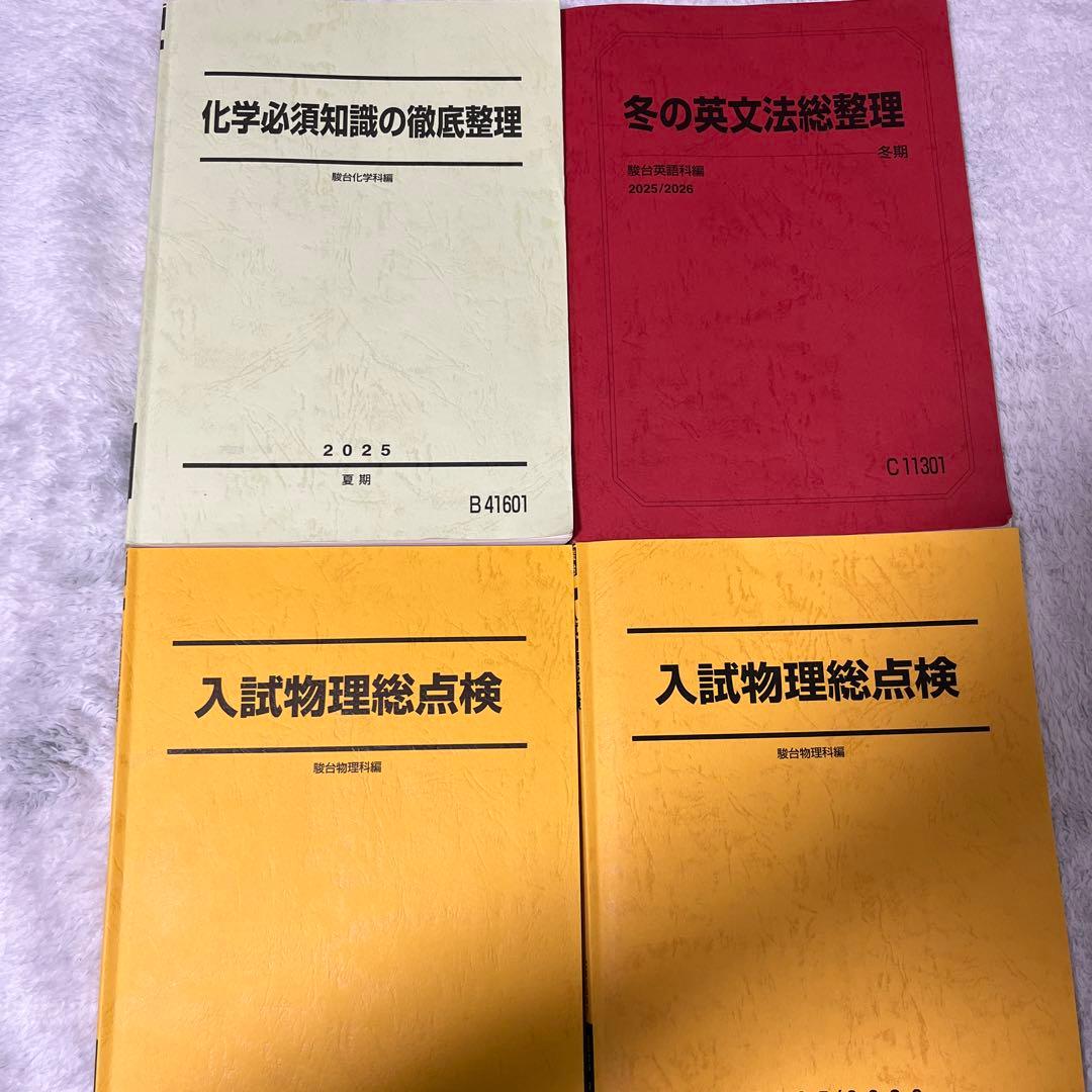 駿台冬期講習 英文法総整理、化学の徹底整理、入試物理総点検2年分