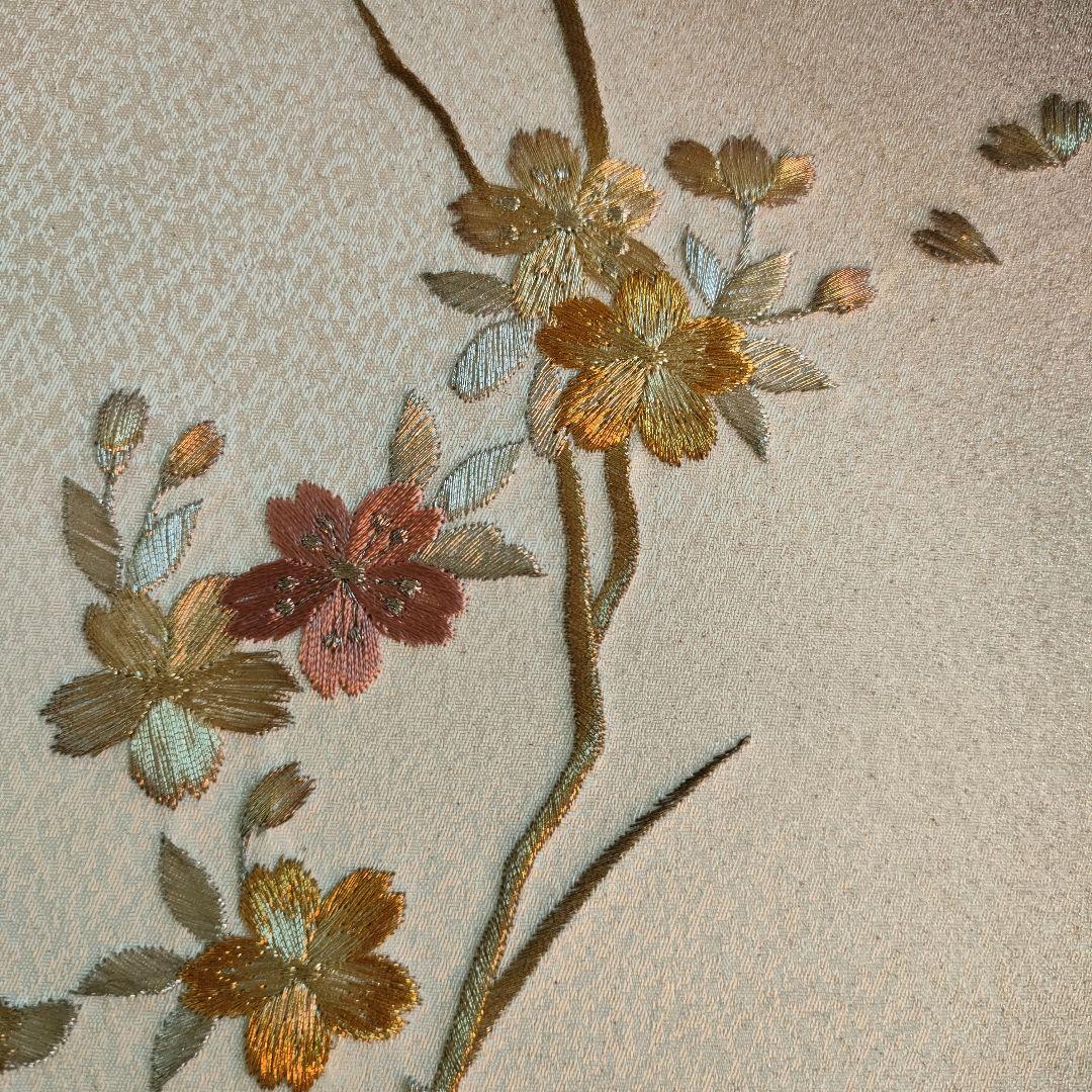 雛道具 雛人形 二曲屏風 桜刺繍 Pボカシ20号 屏風のみ出品(高さ60cm