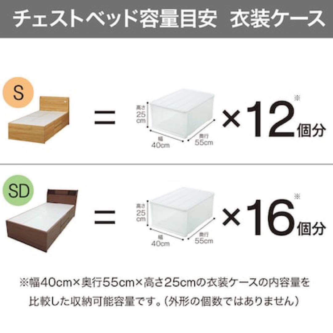 美品】ニトリ シングルベッドフレーム ジオ チェスト40J MBR 板下収納
