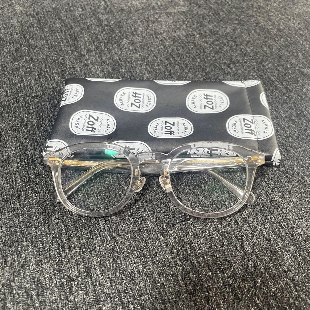 最終値下げ！】Zoff クリアフレーム ラウンドメガネ - メルカリ