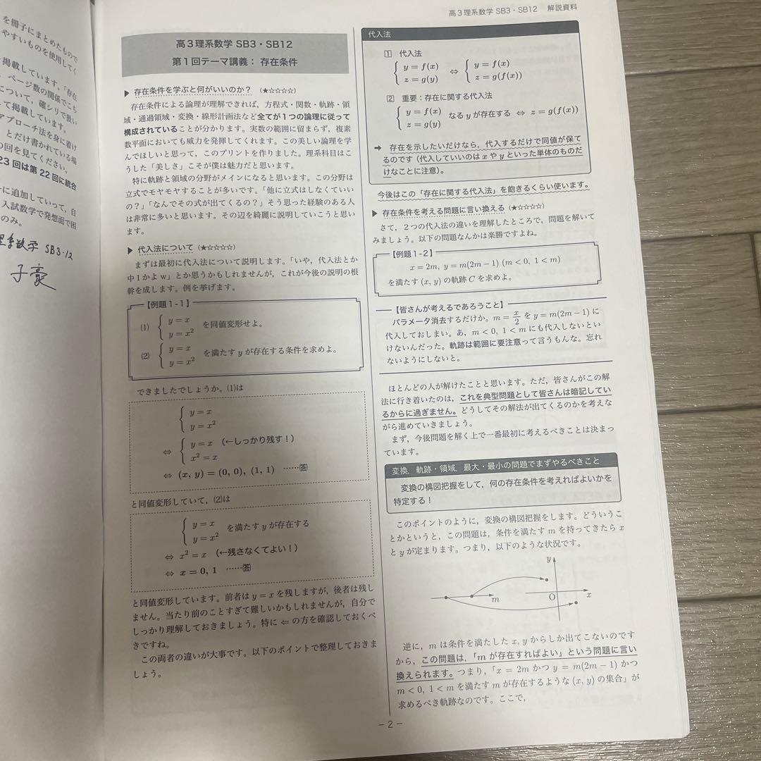 鉄緑会 入試数学鉄則集 数III 存在条件 論理 - メルカリ
