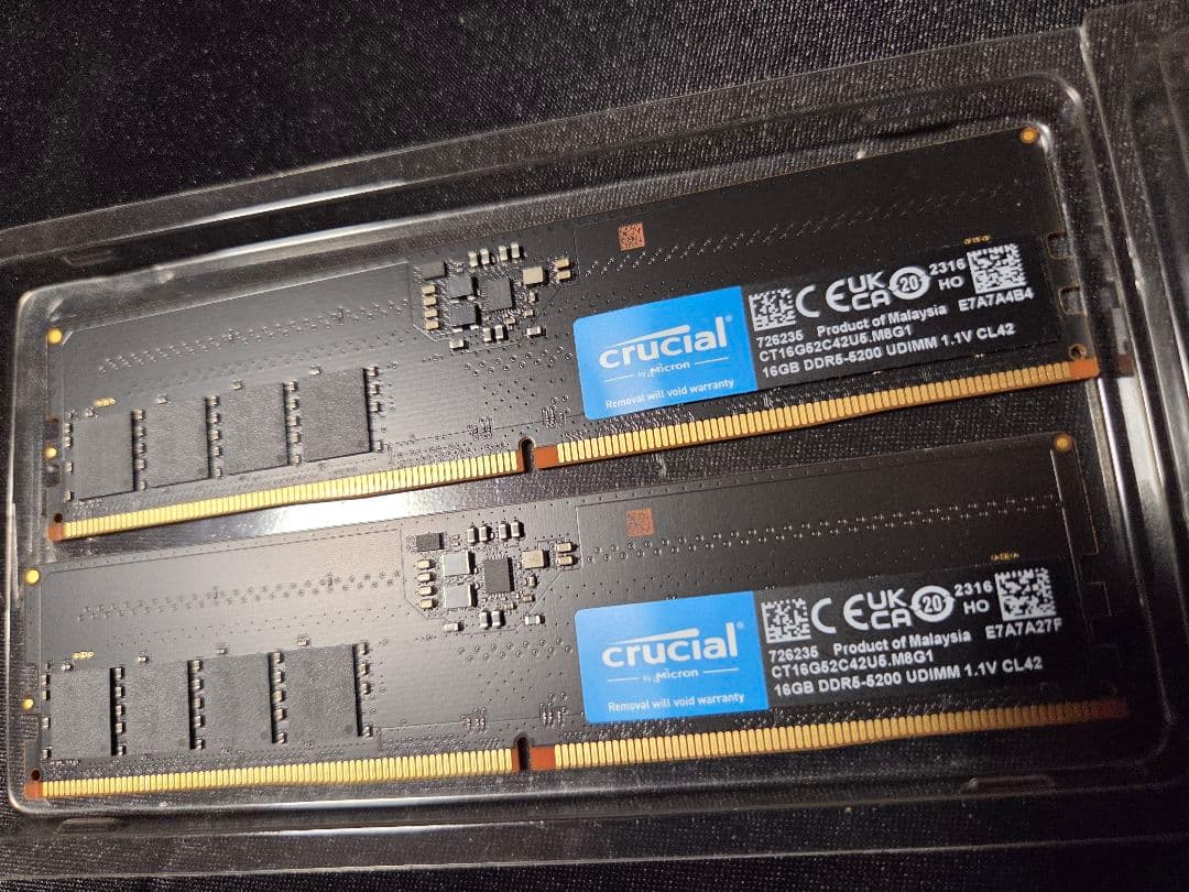 crucial 16GB×2＝32GB DDR-5　CT2K16G52C42U5 Crucial 32GB Kit (16GBx2) DDR5-5200 UDIMM | CT2K16G52C42U5