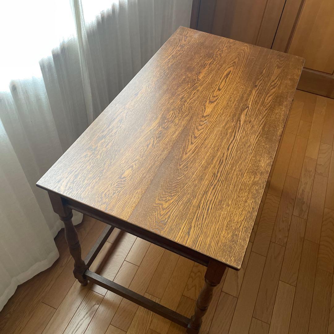 美品】葉山ガーデン 葉山家具 クラシック ナラ材 一枚板 学習机 デスク