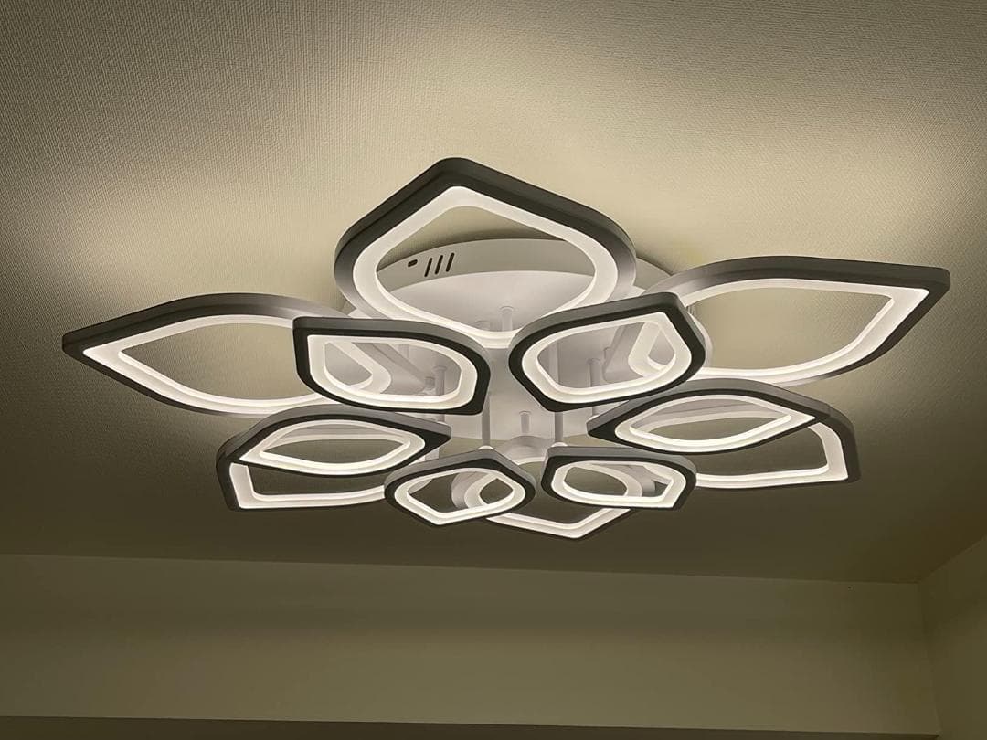 おしゃれで機能的 LED 水連 シーリングライト 花形 北欧