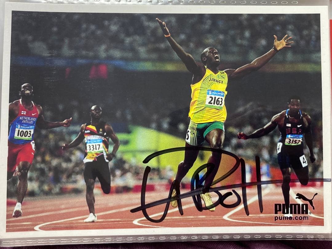 Usain Bolt ウサイン・ボルト サイン入りブランドカード（ハガキ大