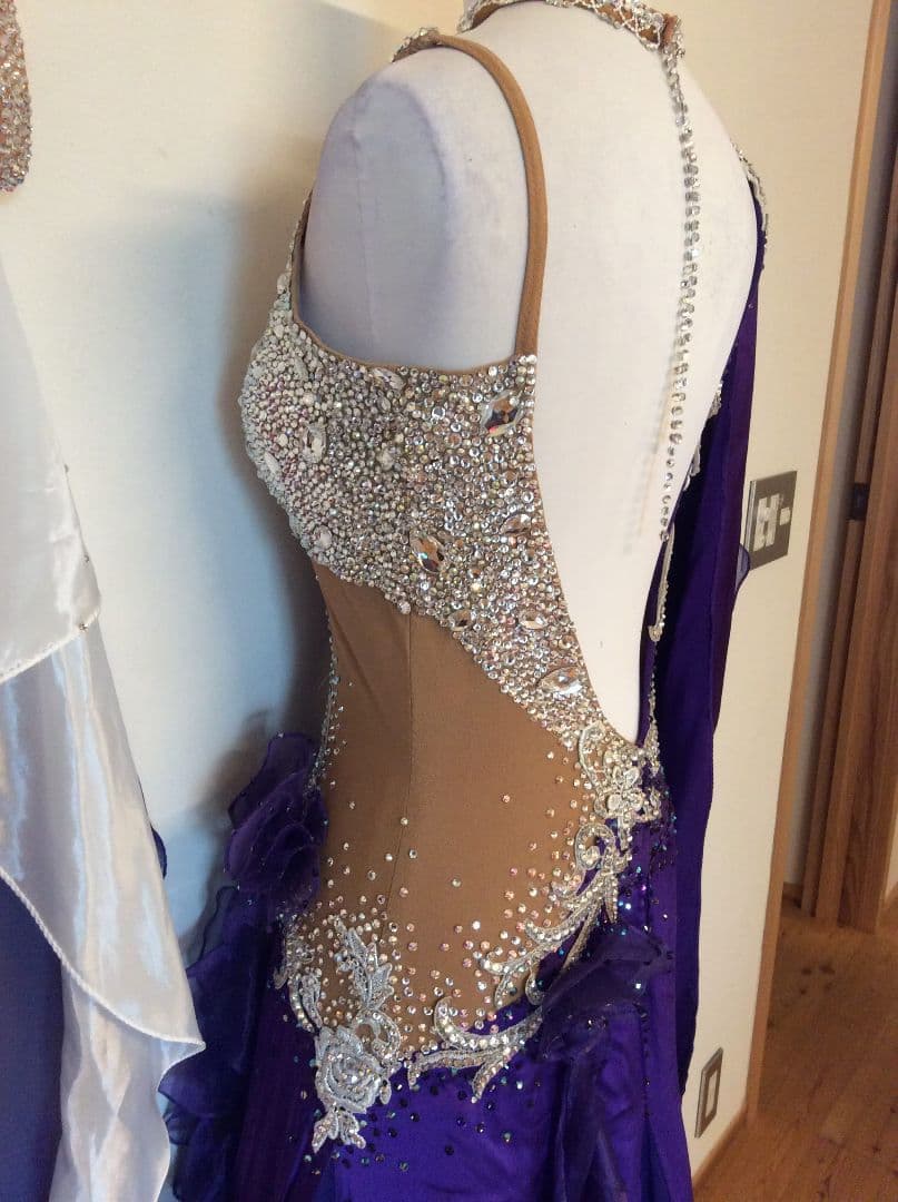 アオイプロデュース製 紫 社交ダンス スタンダードドレス 中古 競技