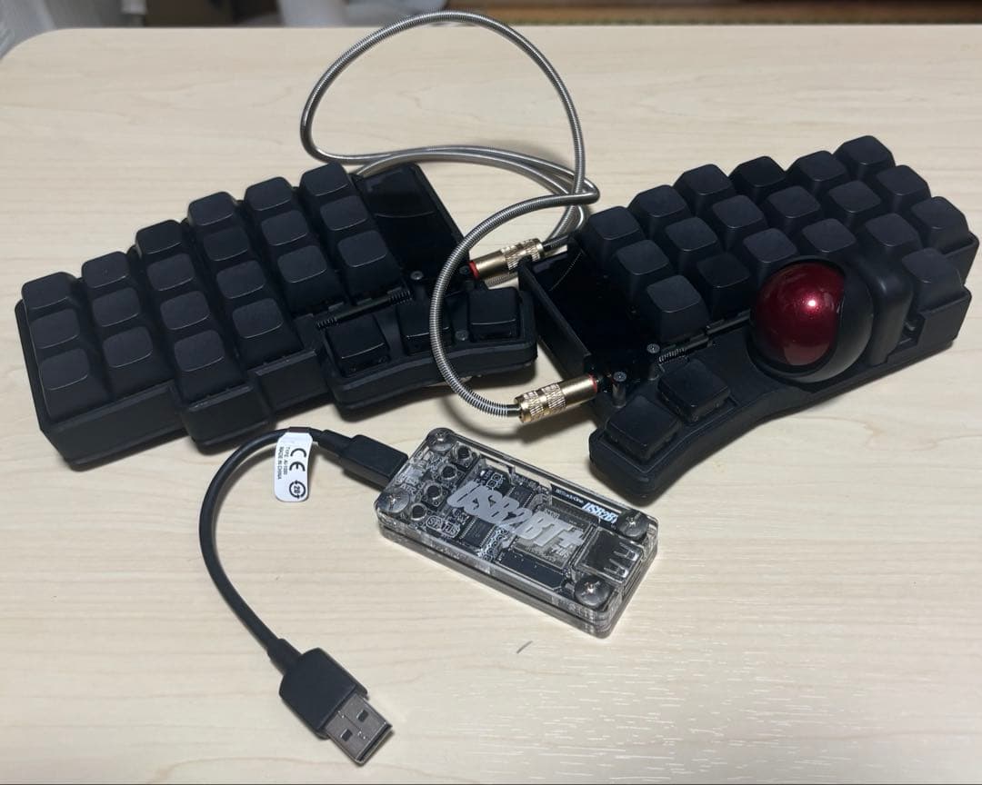 keyball44本体とUSB2BT+セット Keyball44 黒／白 | Shirogane Lab