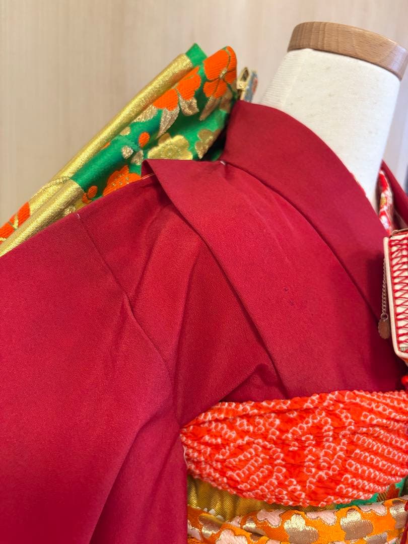 七五三 7歳 祝い着 臙脂 フルセット M2505052 - メルカリ