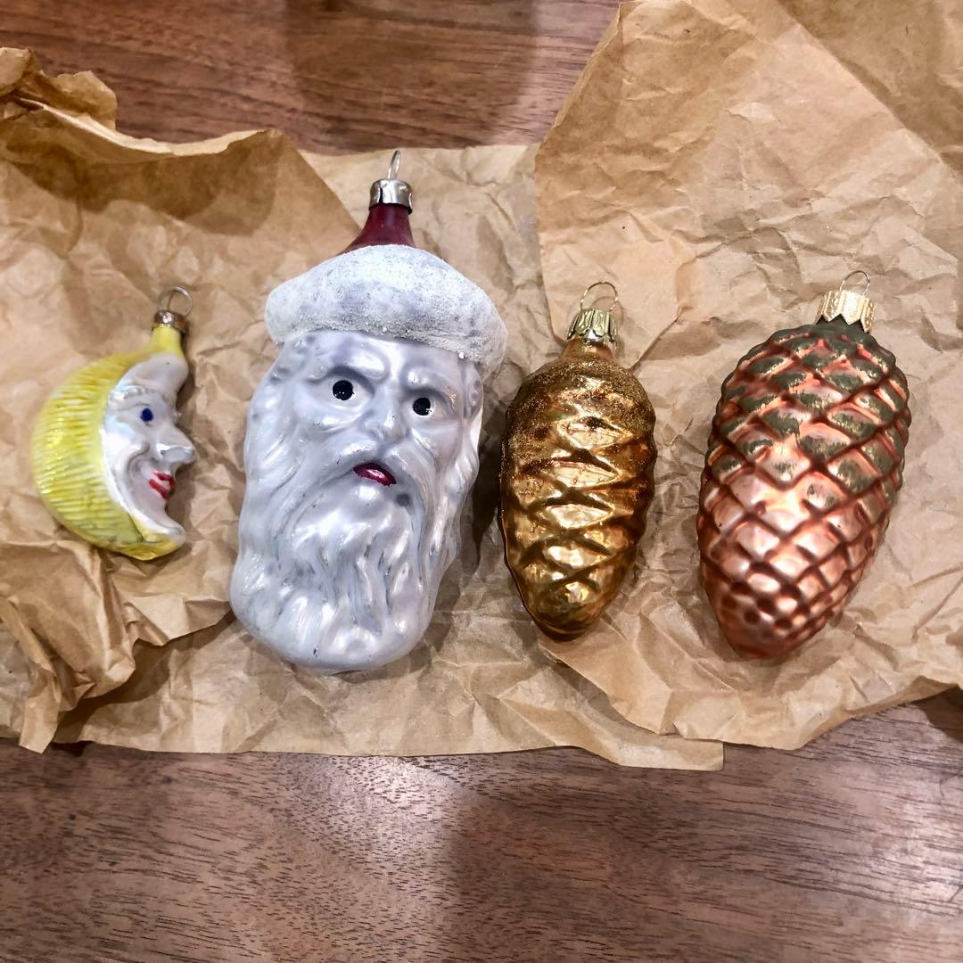 ドイツ製　ガラスオーナメント　４点　クリスマスオーナメント BROOKS HOME GARDEN ガラス製 クリスマスオーナメント 9点セット【翌