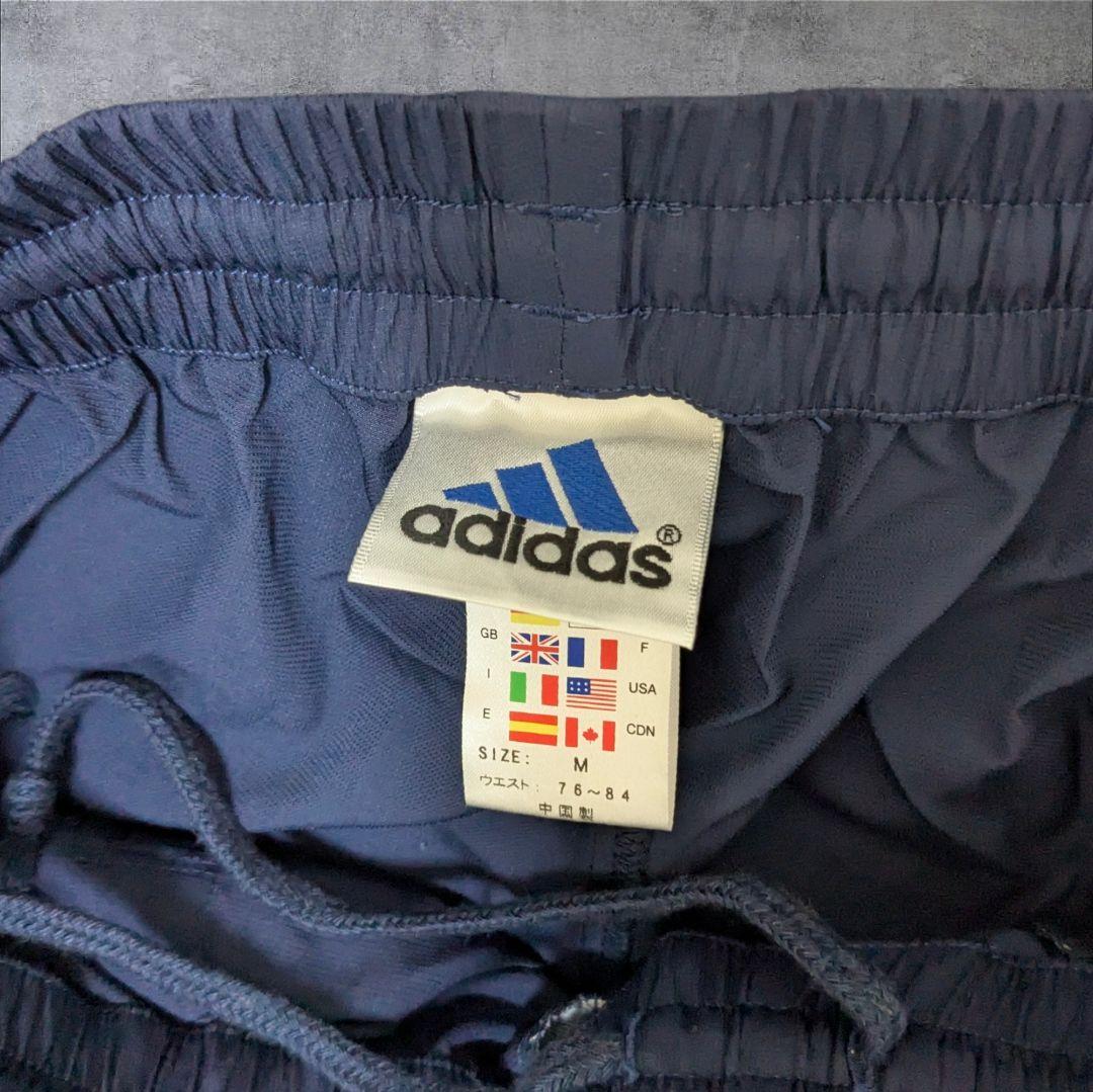 美品】00s adidas 紺色 ジャージ上下 太ライン ドローコード y2k