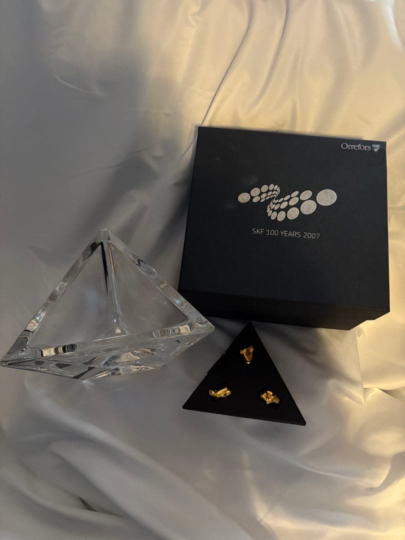 希少】Orrefors オレフォス SKF 100周年記念 クリスタルオブジェ