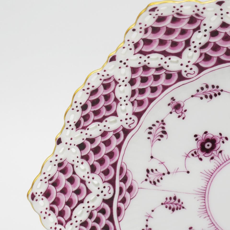 ロイヤルコペンハーゲン バーガンディ ダブルレース プレート 17.5cm #2