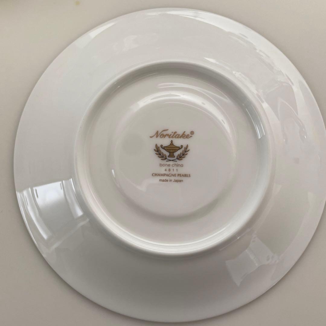 新品 ノリタケ シャンパンパールズ カップ&ソーサー 2客 ペア プレート