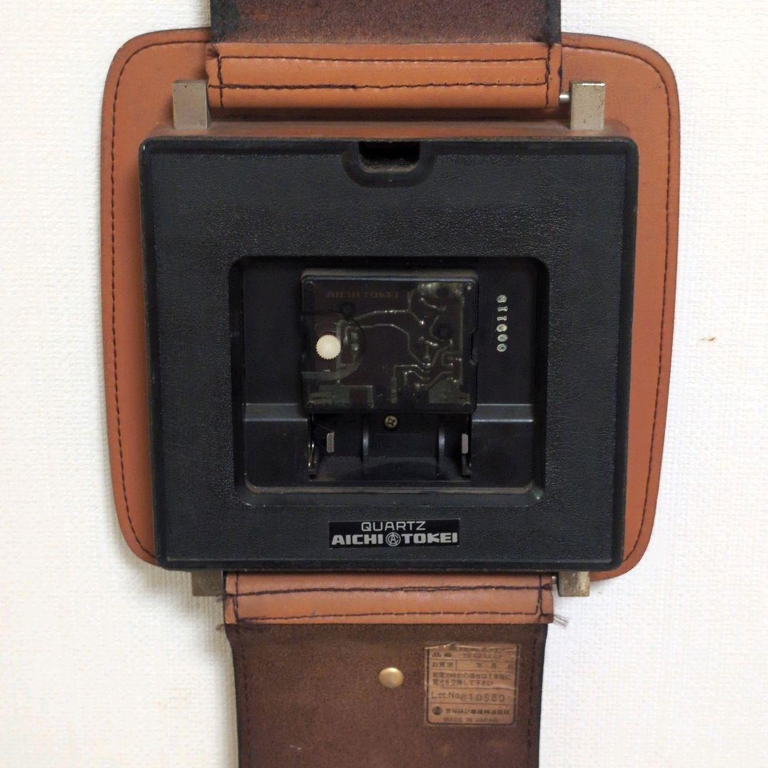 レア商品】カリモク 腕時計型壁掛け時計 革製 愛知時計 動作難あり