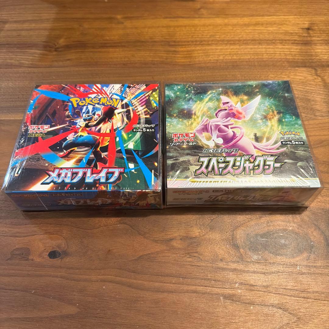 ね*️様 スペースジャグラー、メガブレイブ　未開封シュリンク付き ポケモンカードゲーム シュリンクつき メガブレイブ ポケカ MEGA メガ