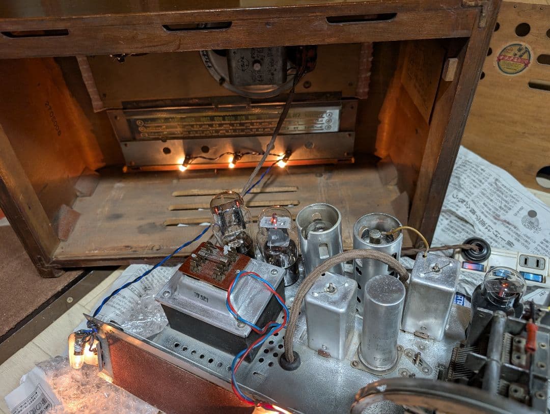 ナショナル 7球AS-450 昭和レトロ真空管ラジオ オールバンド - メルカリ