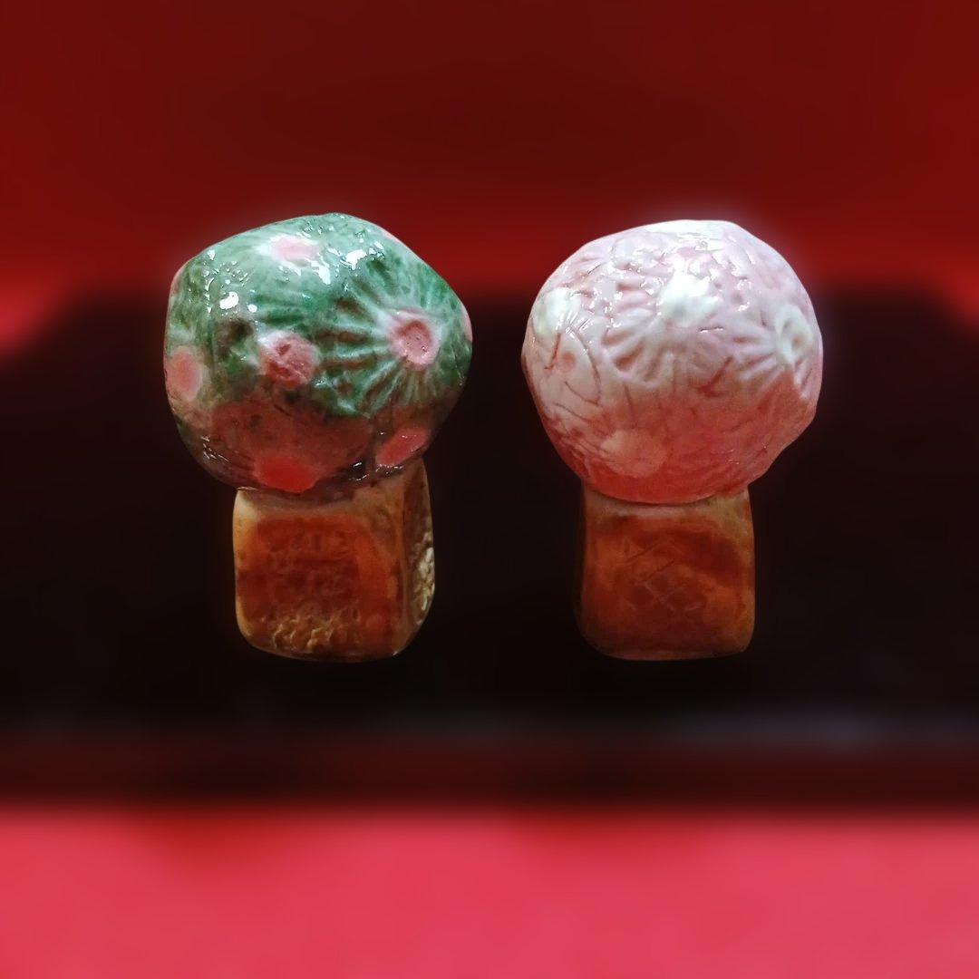 ひな人形(陶器 男雛/女雛/三人官女/左近の桜/ 右近の橘/大小台座