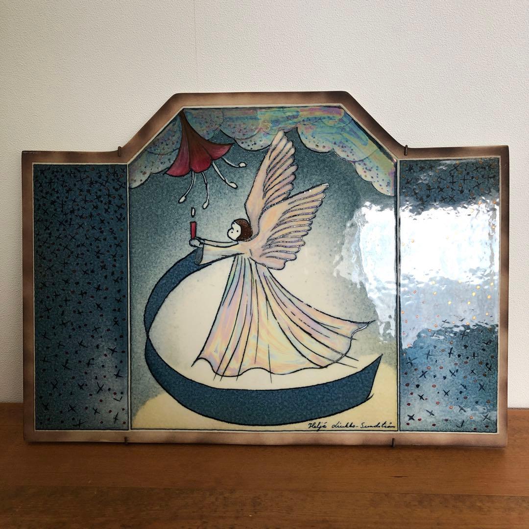 ARABIA アラビア ヘルヤ 陶板 大 天使 陶板画 Laatta タイル絵