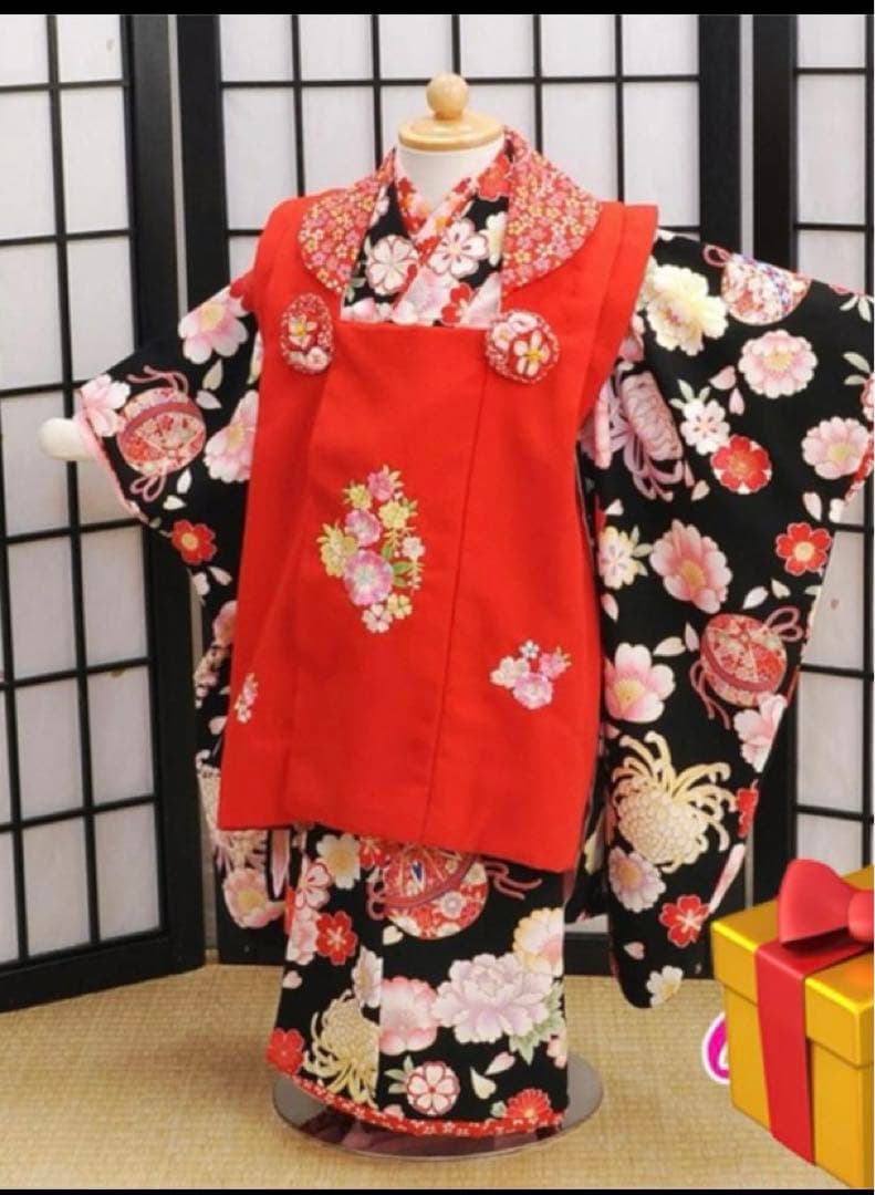 七五三 着物 3歳 花夢二 七五三 着物レンタル 3歳 753 式部浪漫 ブランド着物 女の子 フル