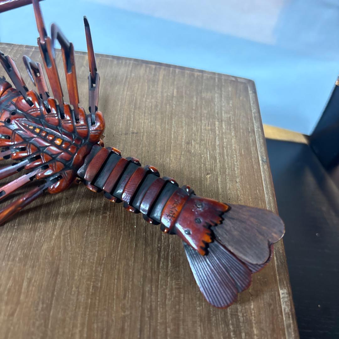 アイボリー 伊勢海老 置物 約18cm