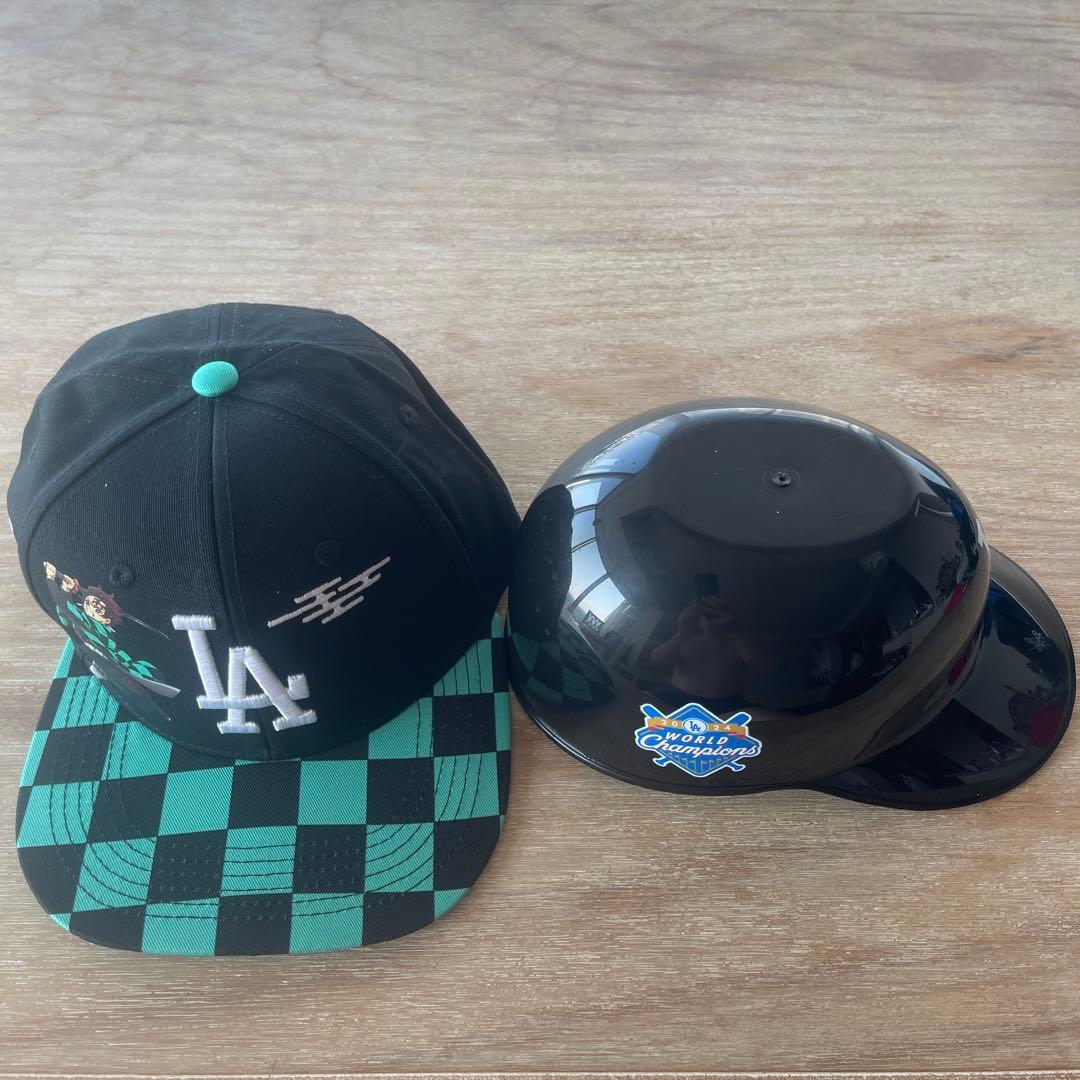 鬼滅の刃×LAドジャース 竈門炭治郎キャップ　ワールドチャンピオンカップ付 炭治郎×LAロゴがコラボ！ ドジャース、『鬼滅の刃』限定配布キャップに