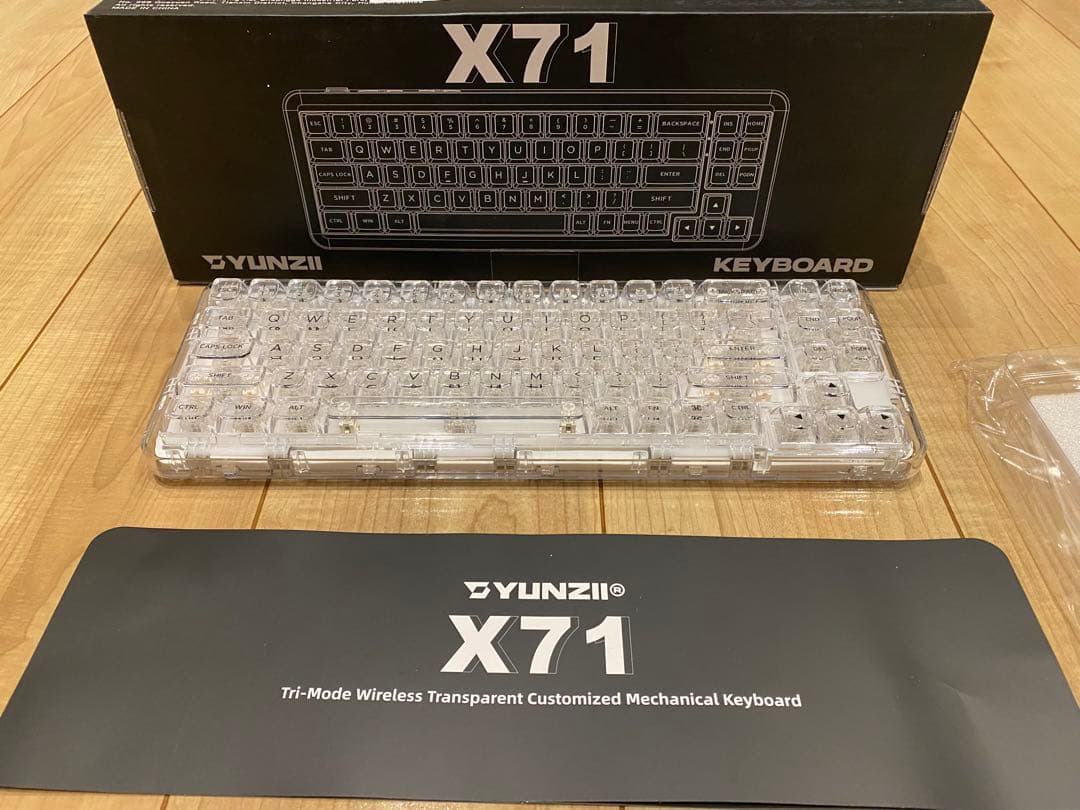 YUNZII X71 トライモードワイヤレスキーボード Amazon | YUNZII X71 メカニカルゲーミングキーボード 透明キー
