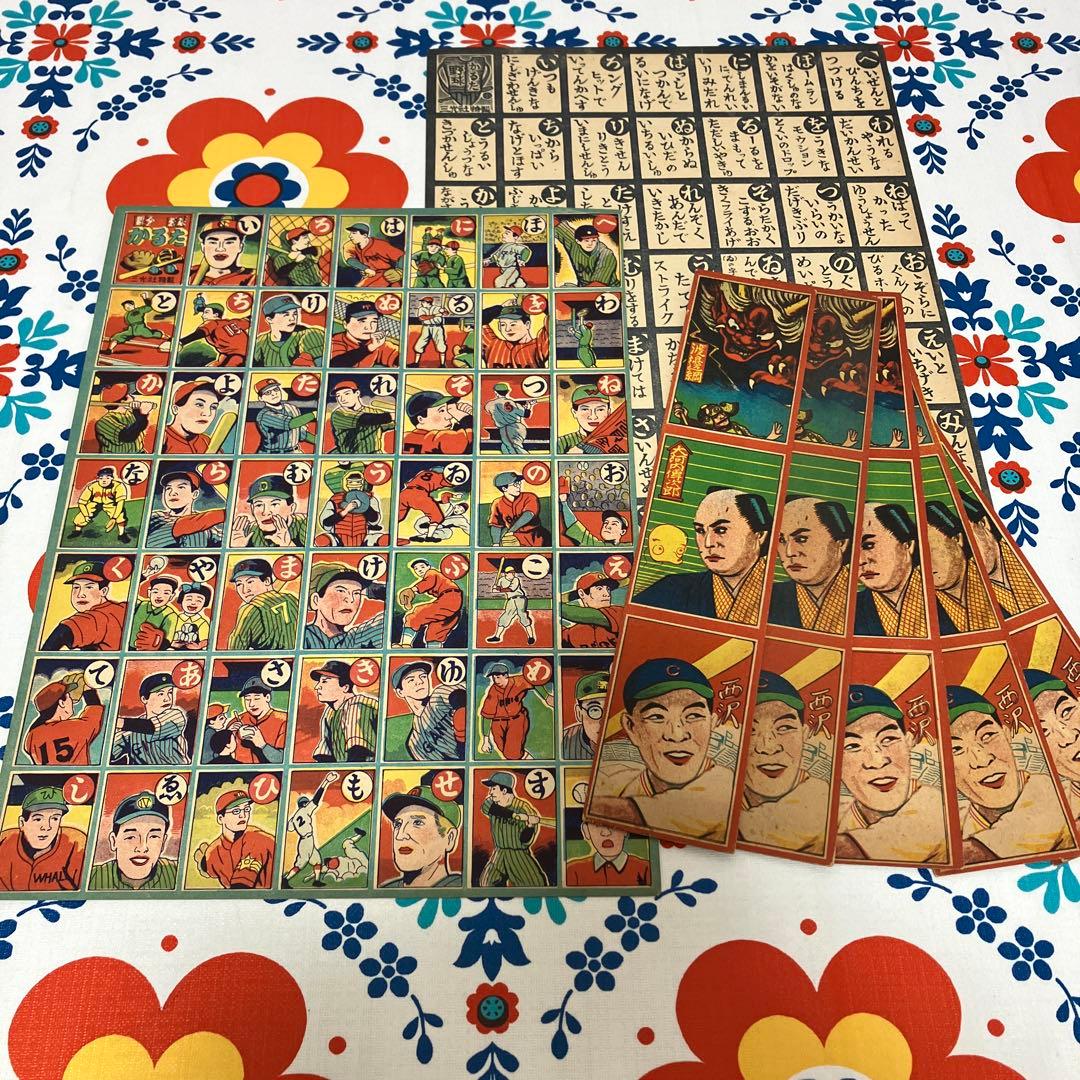 野球かるた 昭和 当時物 メンコ 西沢 紙モノ 野球 コレクション - メルカリ