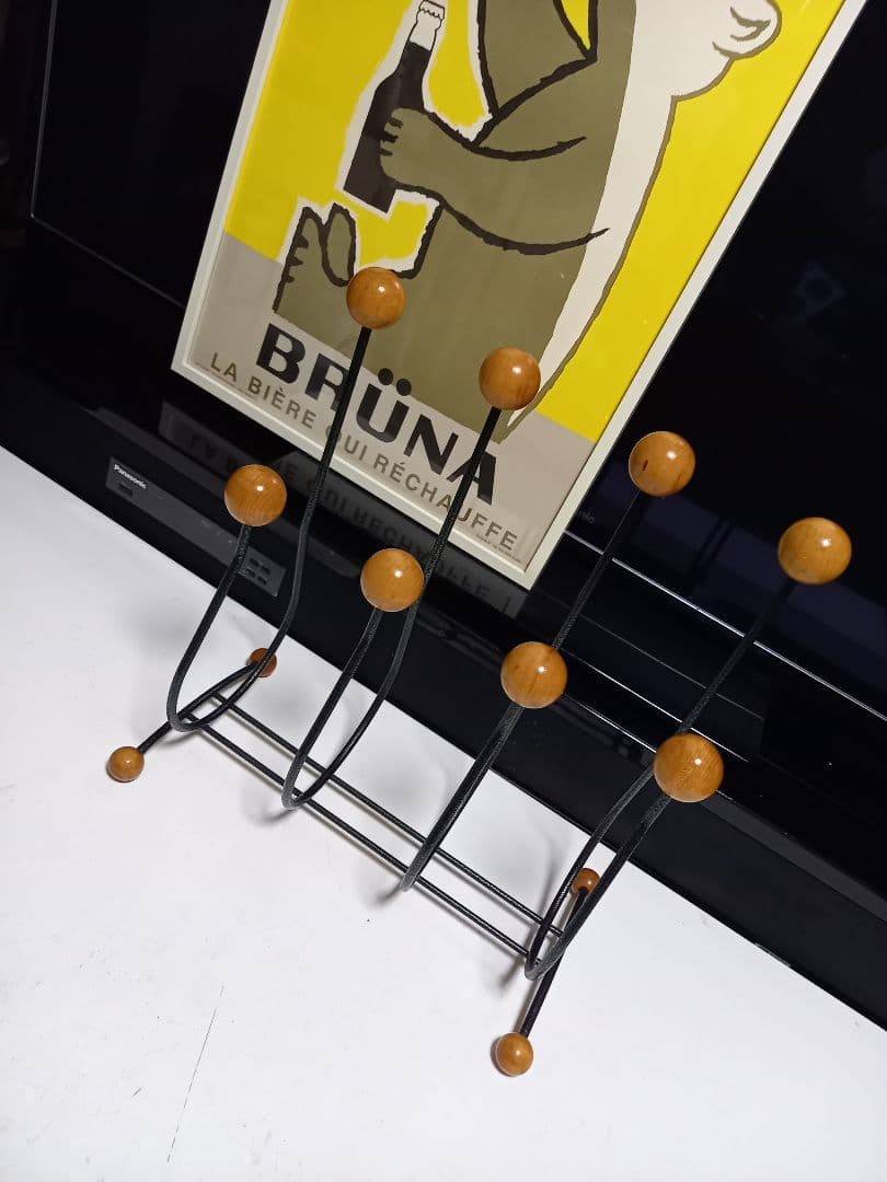 1970's 北欧 ミッドセンチュリー モダン ウッドボール マガジンラック