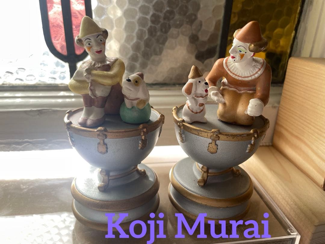 むらいこうじ アンティーク クラウン ピエロ オルゴール 2つセット