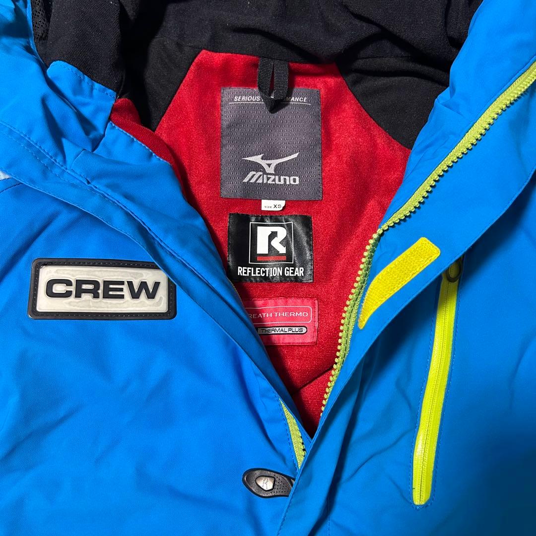 美品】MIZUNO ミズノCREW 高機能ウェア スキーウェアブルー XS スキー