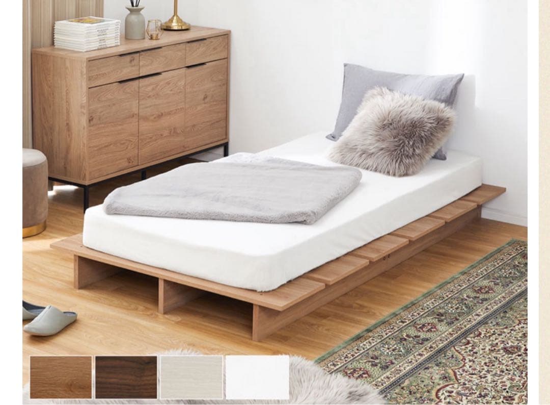 LOWYA すのこベッド セミシングル　シャビーナチュラル Amazon｜LOWYA ロウヤ ベッド ベッドフレーム ロータイプ ローベッド