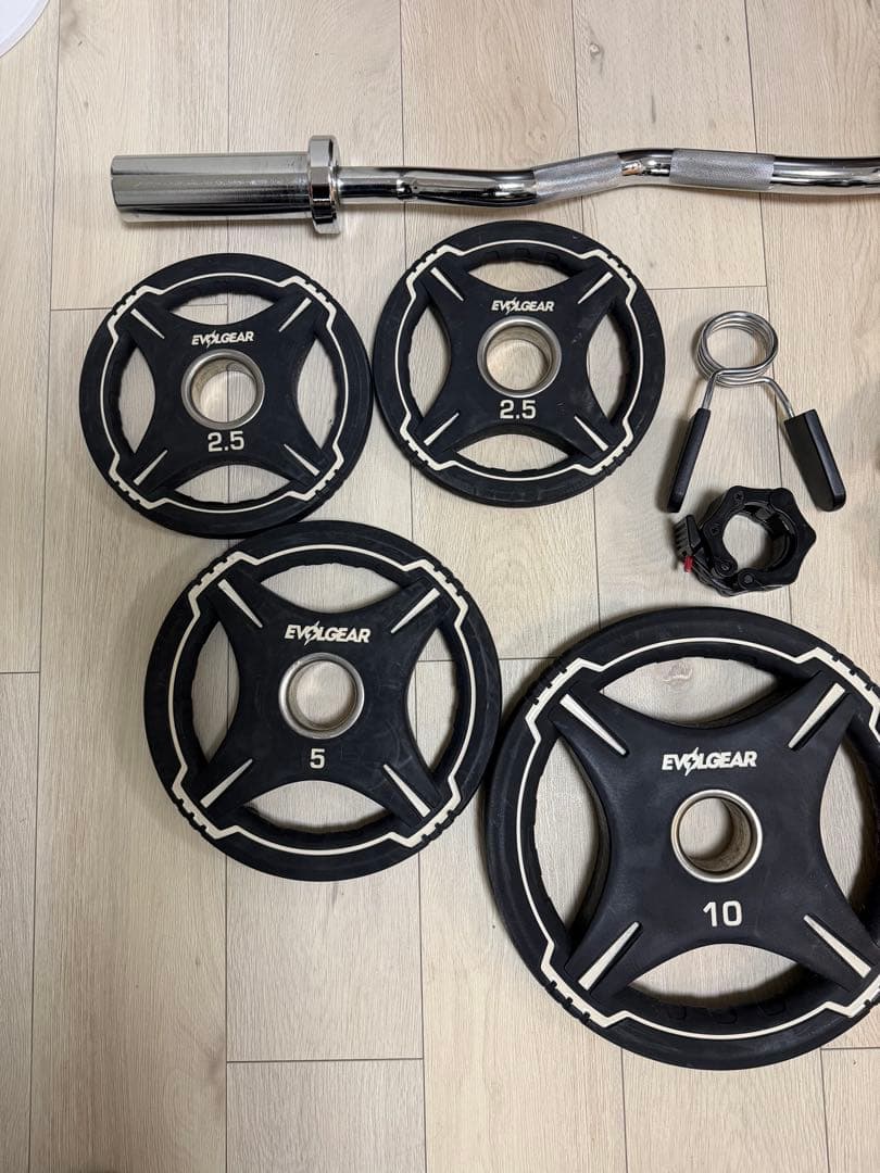 業務用エボルギアEZバーと40kgプレートセットカラーおまけ付き