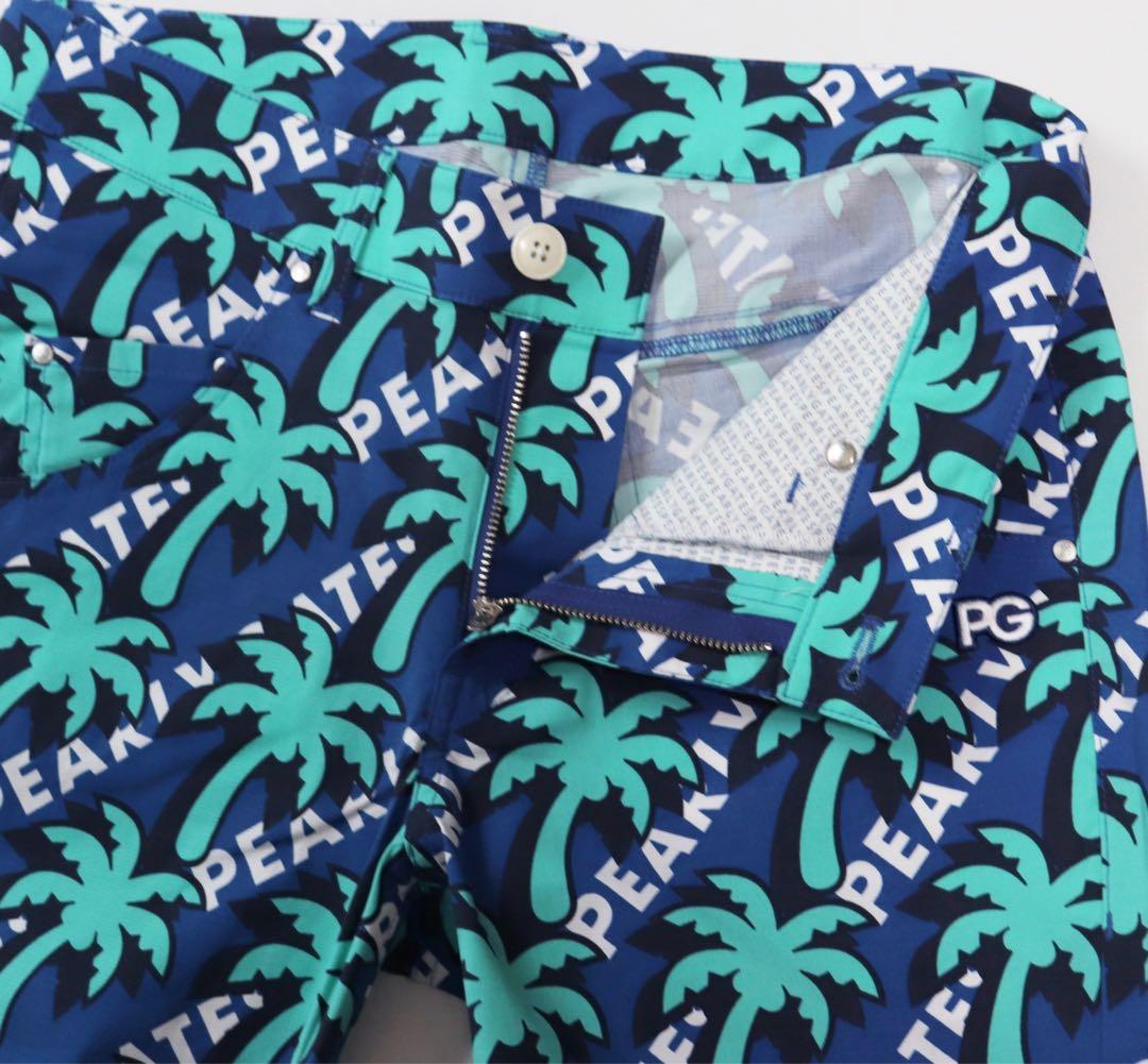 《パーリーゲイツ》新品 パームツリー総柄 ストレッチゴルフパンツ 2(W77)