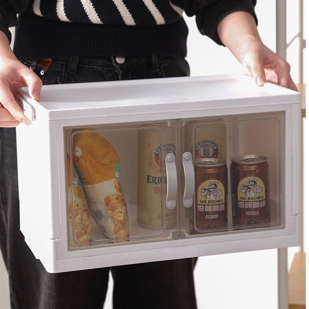 匿名配送【DAISO】ジョイントできる扉付き折りたたみ収納ケース - メルカリ