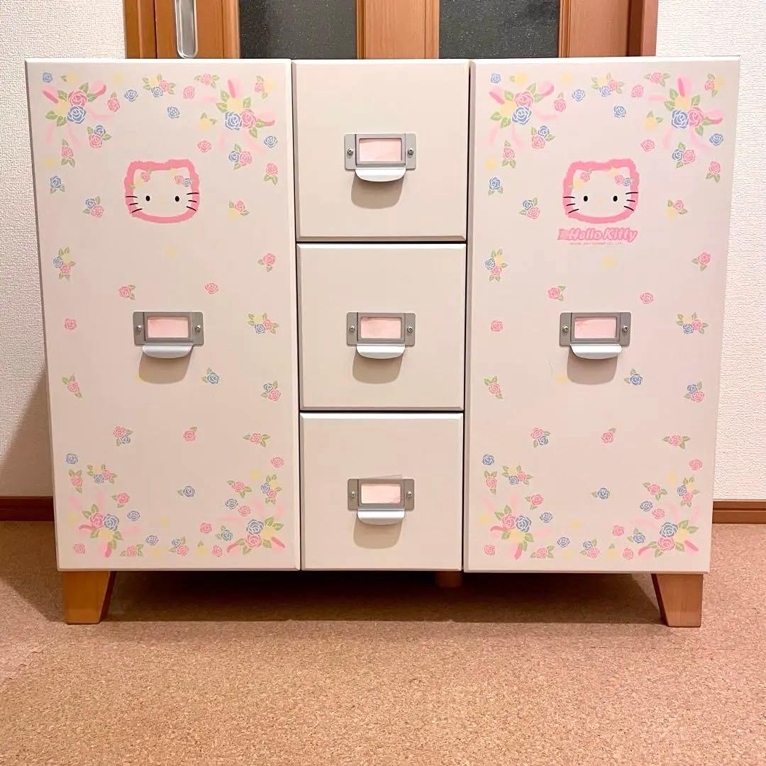 【希少】ハローキティ ミニバラ 木製 マルチチェスト 家具 01年製 平成レトロ 希少】ハローキティ ミニバラ 木製 マルチチェスト 家具 01年製 平成