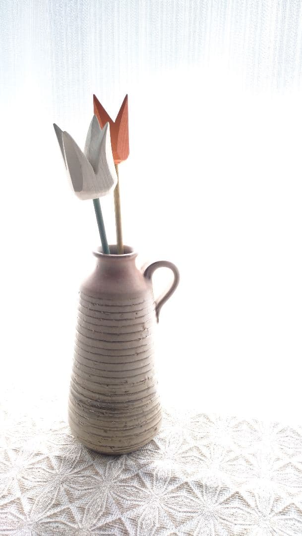 フラワーベース V Gabriel Keramikスウェーデン ヴィンテージ北欧 スウェーデン 陶板 GABRIEL ガブリエル ヴィンテージ 花と鳥 北欧