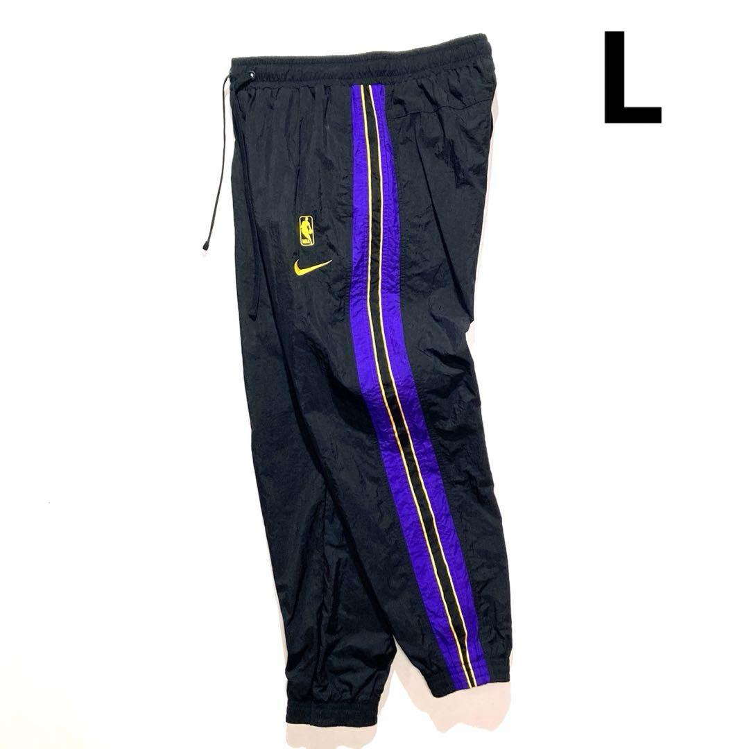 NIKE LAKERS ナイロン トラックパンツ L 黒 紫 黄色 NBA - メルカリ
