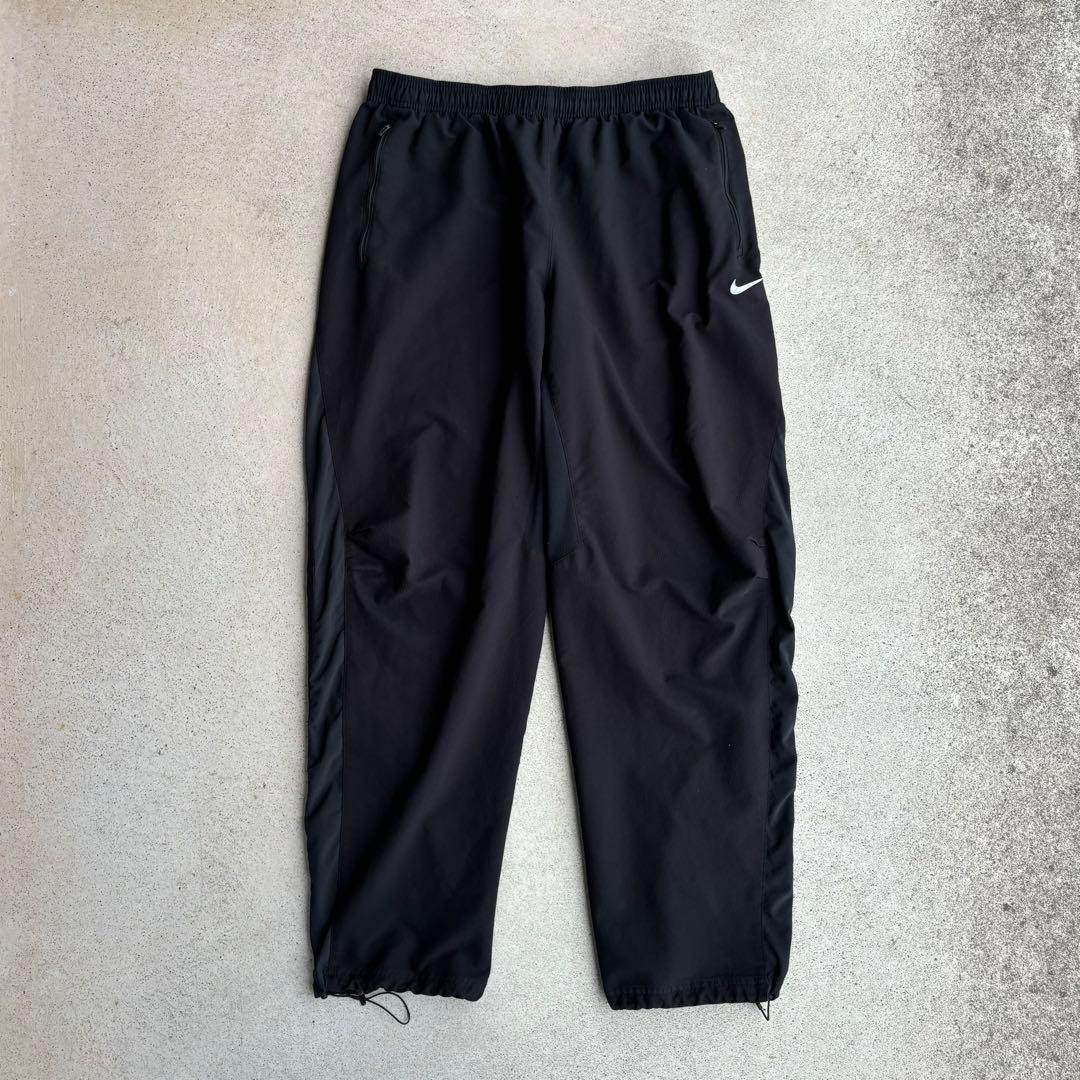 NIKEヴィンテージ00sテックナイロンワイドパンツY2K古着ギミックXL黒