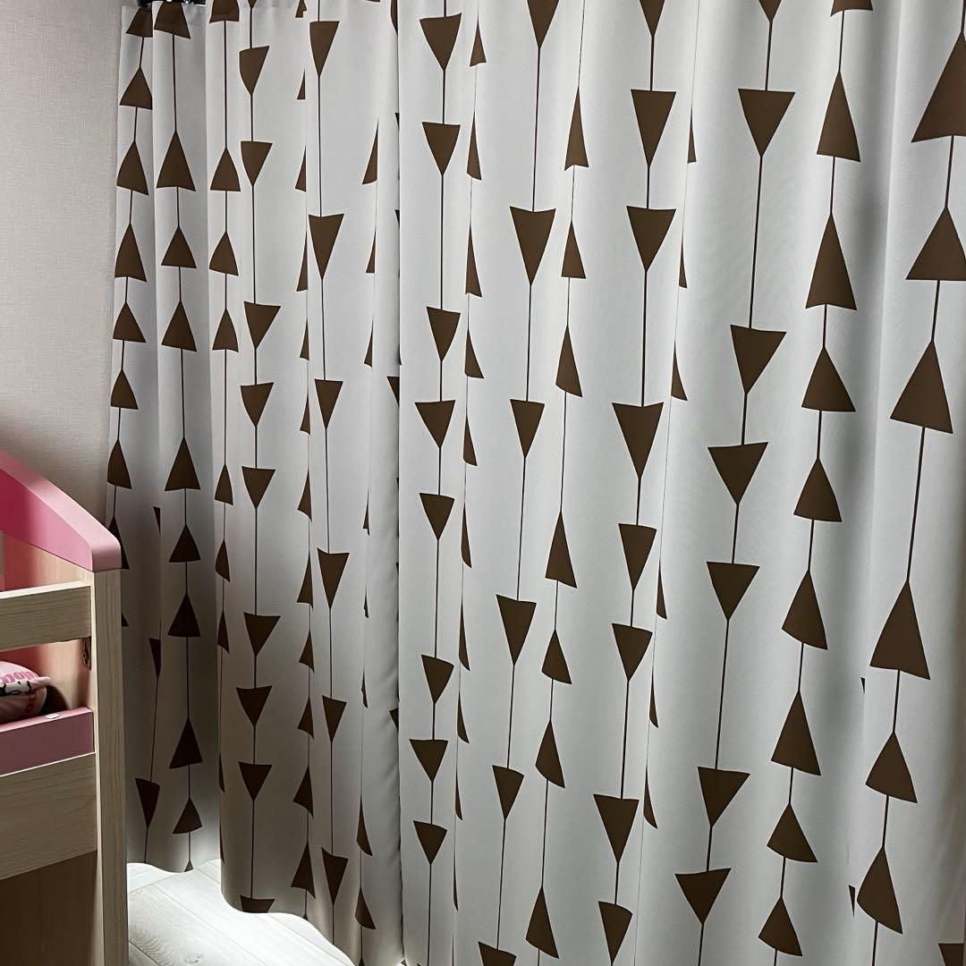 北欧デザイン カーテン 柄あり 1枚 プリーツ部分北欧タイプ 北欧カーテン｜鮮やかな色彩が映えるデザイン｜カーテン通販専門店