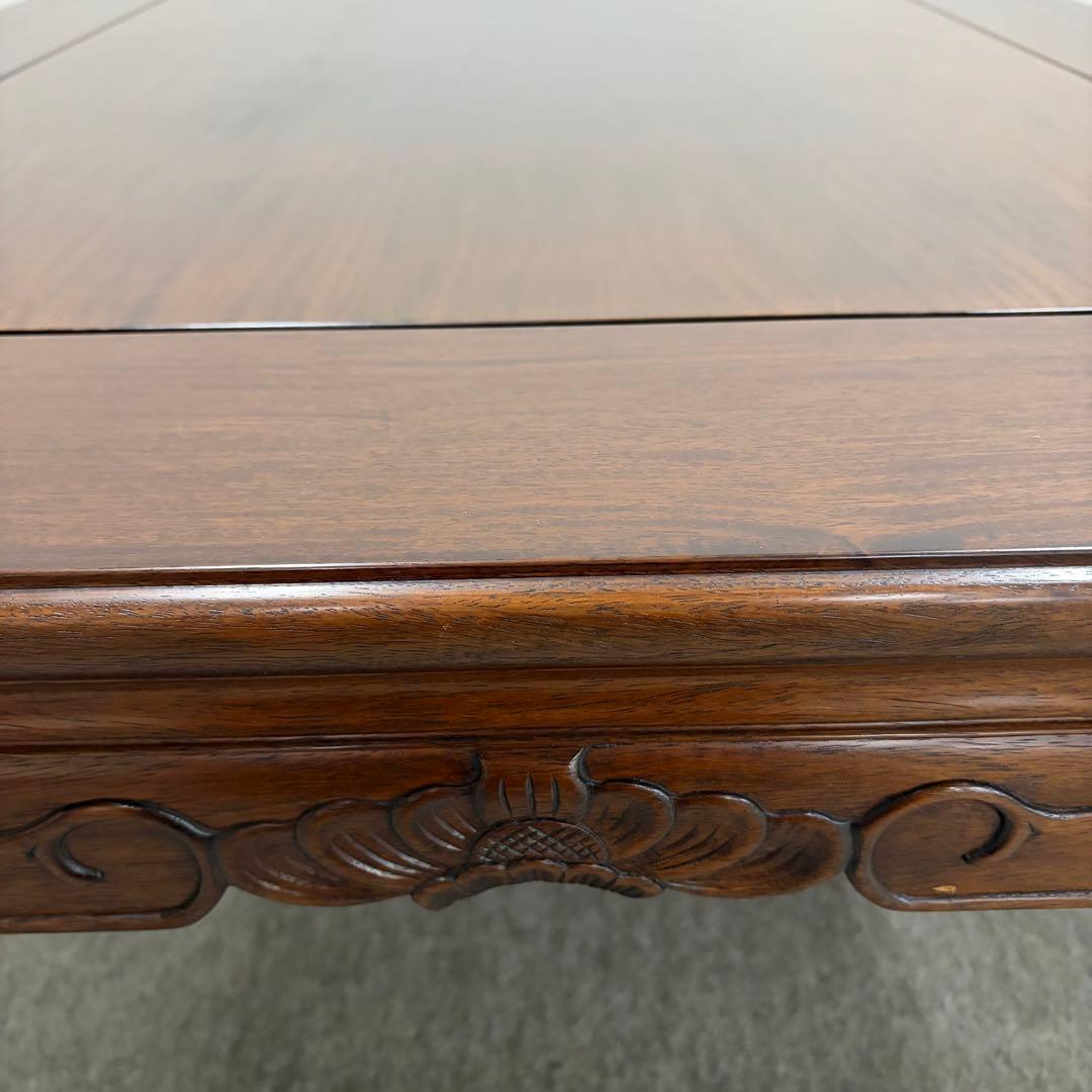 大阪唐木指物【中澤唐木】花梨五尺座卓 菊彫 漆塗生地 - メルカリ