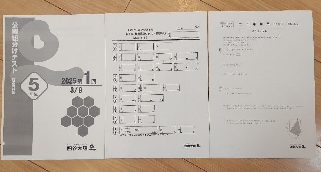 解答用紙付 四谷大塚 5年生 組分けテスト 2024年度 過去問 - メルカリ
