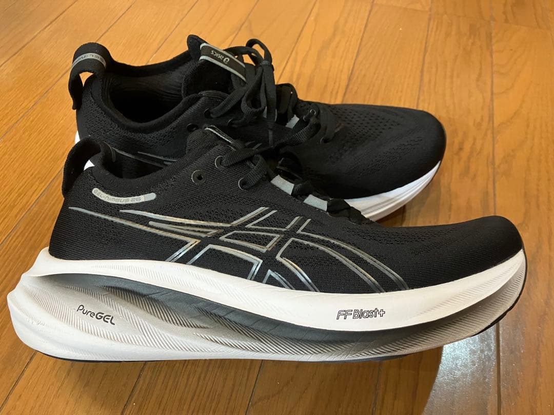 アシックス ゲルニンバス26 26.5cm エクストラワイド ブラックホワイト