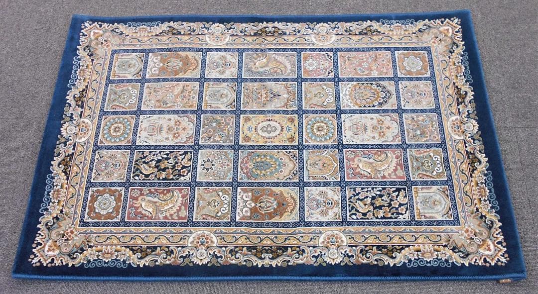 225万ノット！超高密度織 絨毯 本場 イラン産 60×90cm‐200231 - メルカリ