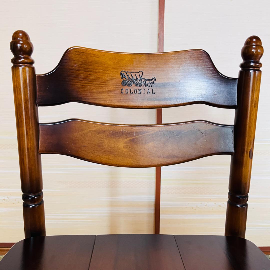 90年代】オールドカリモク コロニアル ダイニングチェア 馬車刻印 2脚