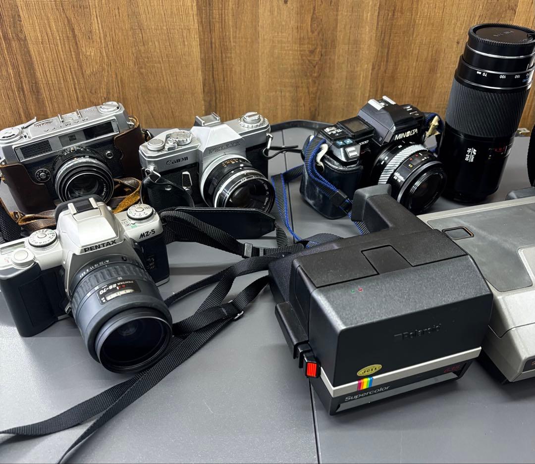 フィルムカメラまとめ売り Mamiya Pentax Minolta Canon このミノルタのフラッシュ（auto200x）って、私のカメラと互換性ある