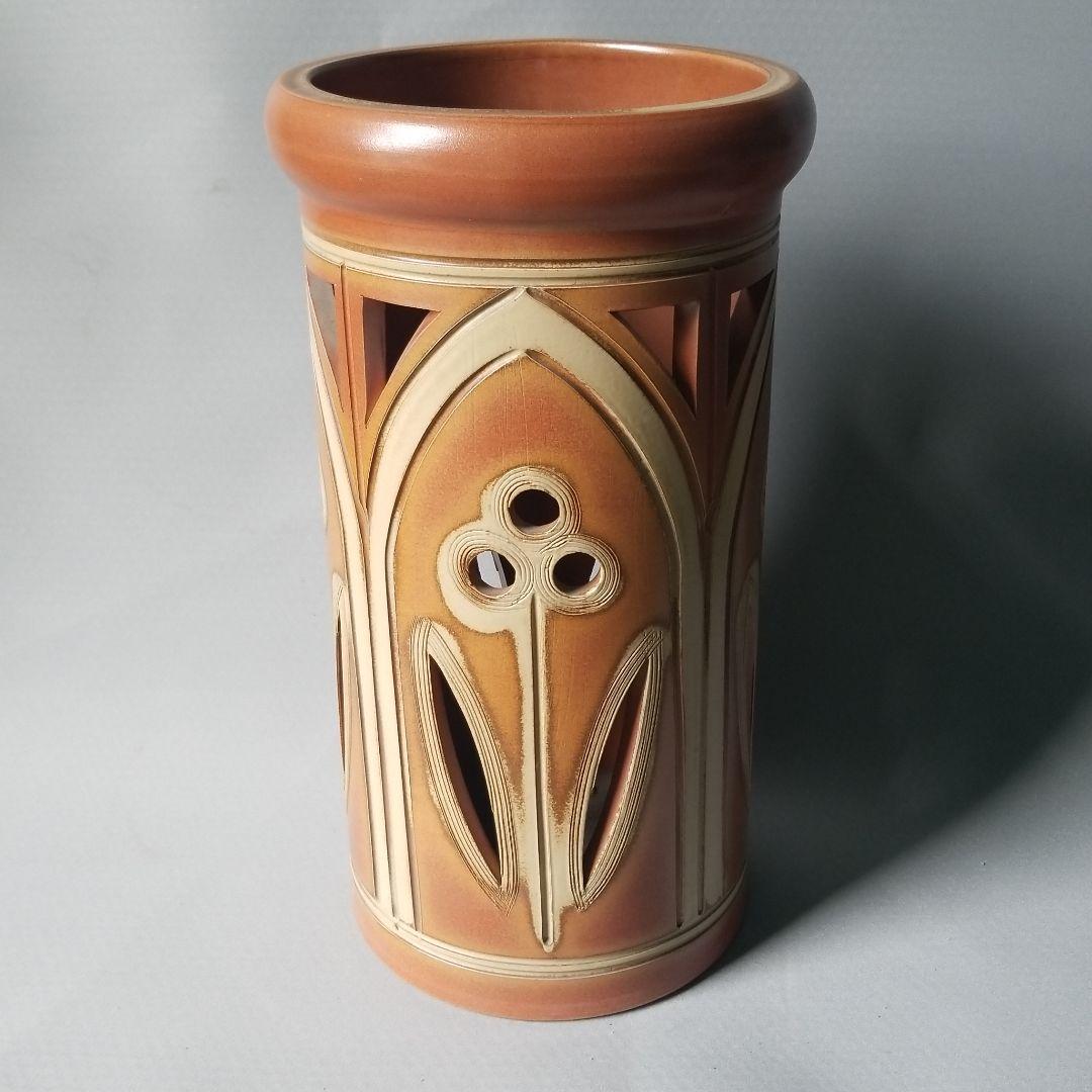 信楽焼傘立て 茶花彫り 信楽焼 高さ４７cm kt-0161-image1.jpg