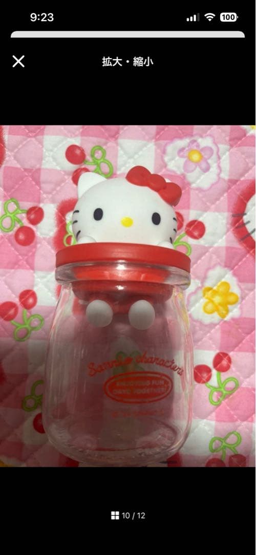 レア キティ キッチン シュガーポット 缶 いちご 赤 カオハナ 千鳥