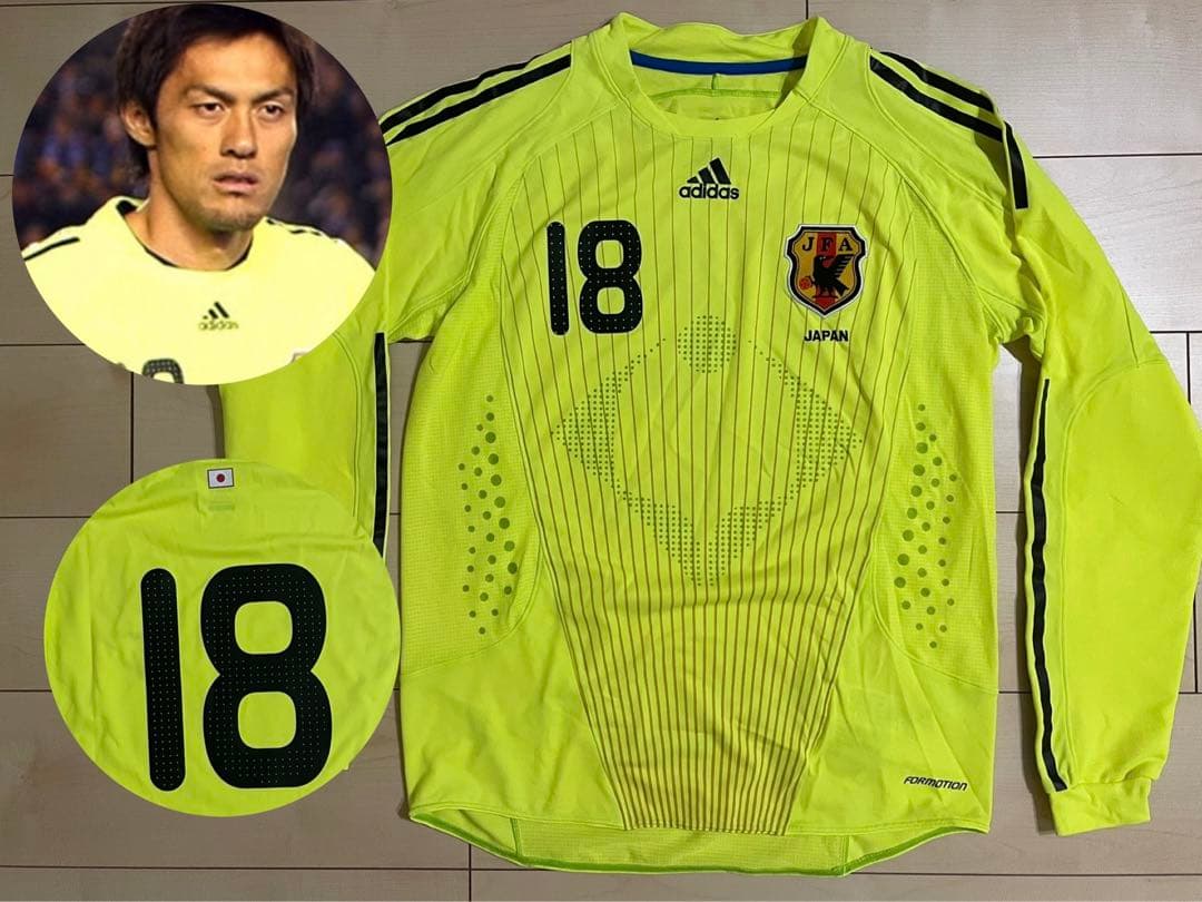 サッカー日本代表08 09楢﨑正剛ゴールキーパーGK長袖ユニフォーム蛍光